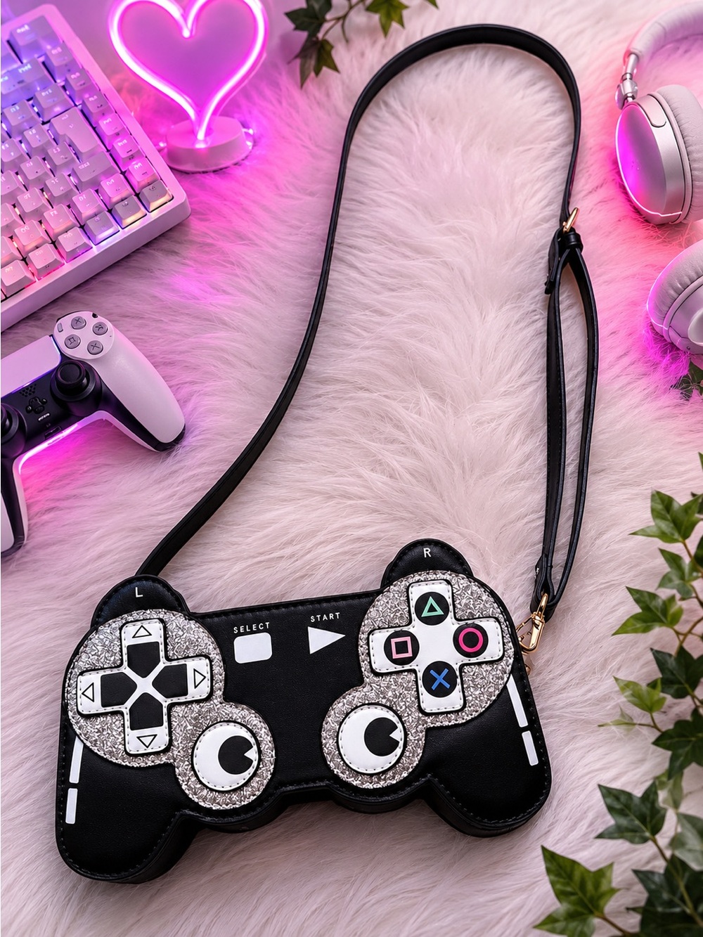 Gamer Girl PlayStation Style Controller Purse Y2K Crossbody Bag